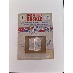 Clear Plastic Bac-A-Belt Buckle Vintage Old Stock Easy Diy